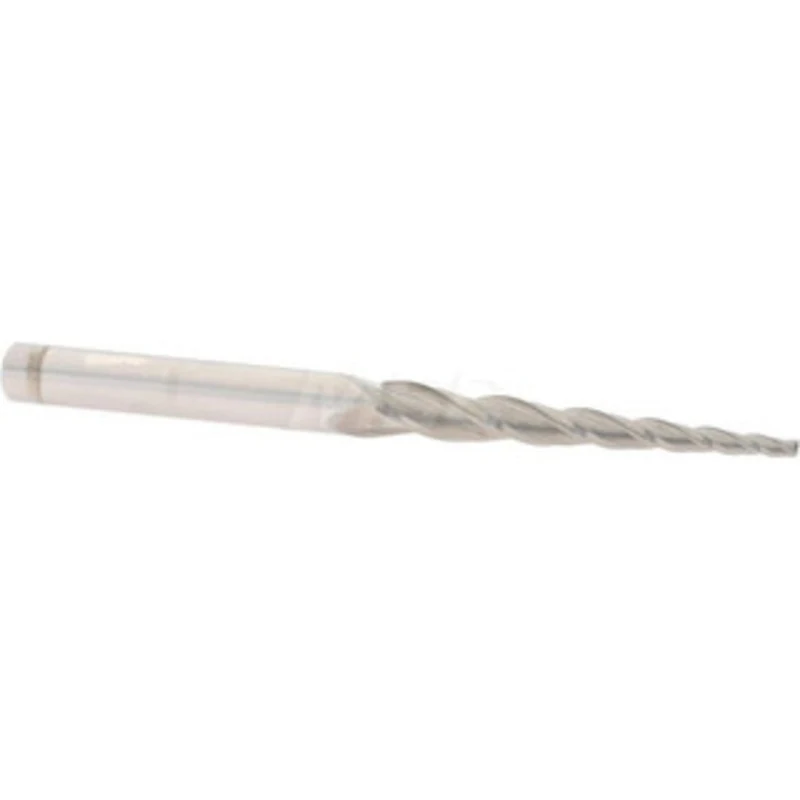 Accupro 3 per Side 3/32 Small End Diam 2 LOC 3-Flute Solid Carbide Tapered Square End Mill Uncoated, 5/16 Shank Diam,...